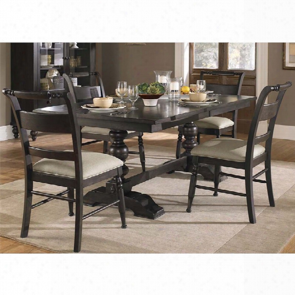 Liberty Furniture Whitney 5 Piece Trestle Dining Set In Black Cherry