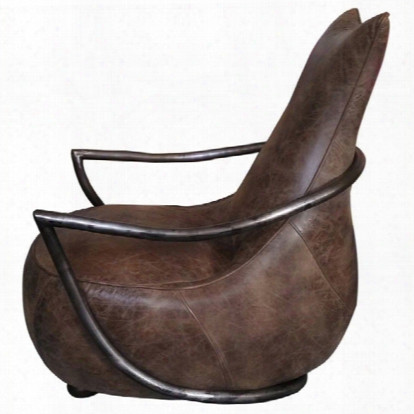 Moe's Carlisle Leather Club Chair In Brown