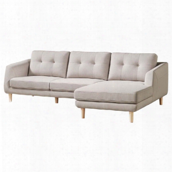 Moe's Corey Right Facing Fabric Sectional In Light Gray