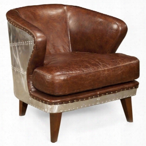 Moe's Preston Metal And Leather Club Chair In Brown