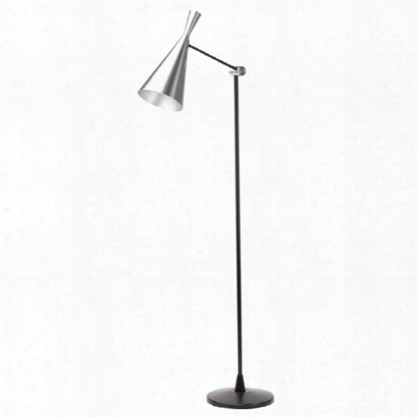 Nuevo Lloyd Steel Floor Lamp In Mourning And Silver