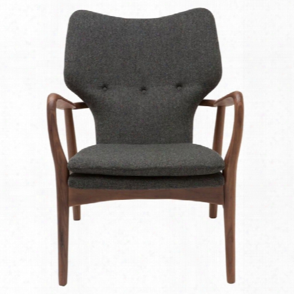 Nuevo Patrik Accent Chair In Walnut And Medium Gray