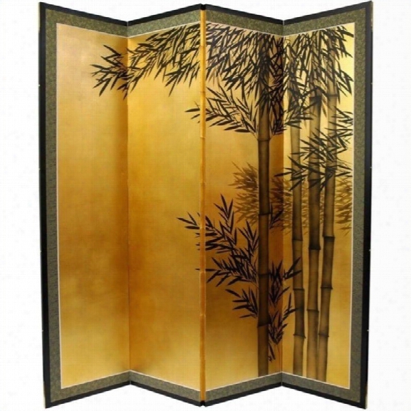 Oriental Furniture 5.5 Feet Tall Gold Leaf Bamboo Room Divider