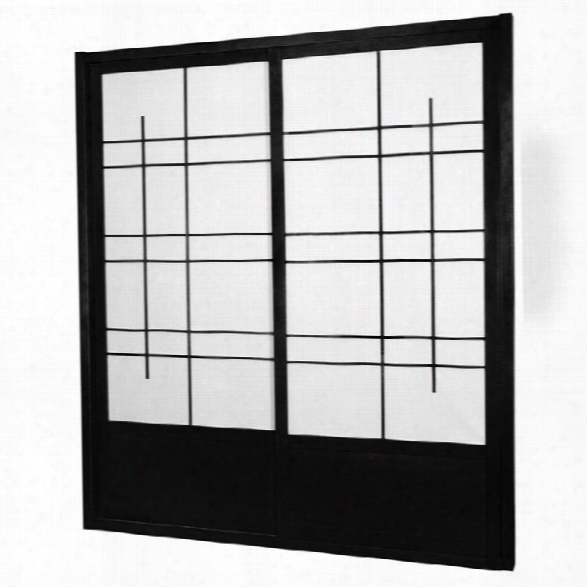 Oriental Furniture Eudes Shoji Sliding Door Kit Double Sided In Black