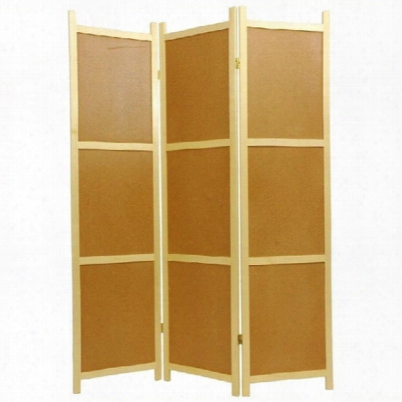 Oriental Furniture Six Panel Cork Board Shoji Screen In Natural