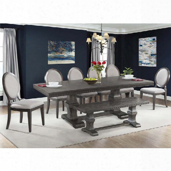 Picket House Furnishings Steele 8 Piece Dining Set In Gray Oak