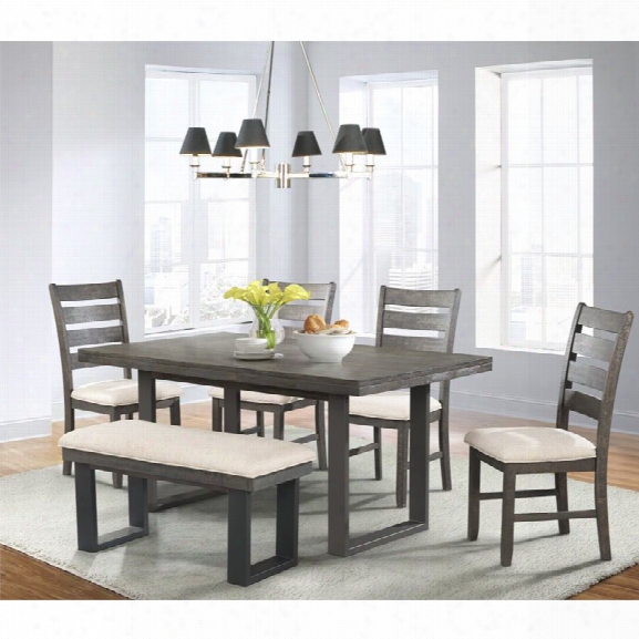 Picket House Furnishings Sullivan 6 Piece Dining Set In Dark Ash