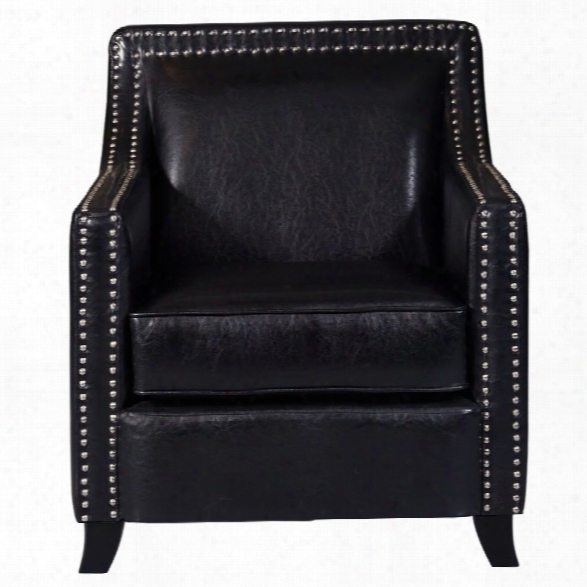 Pulaski Accentrics Home Faux Leather Swoop Accent Chair In Black