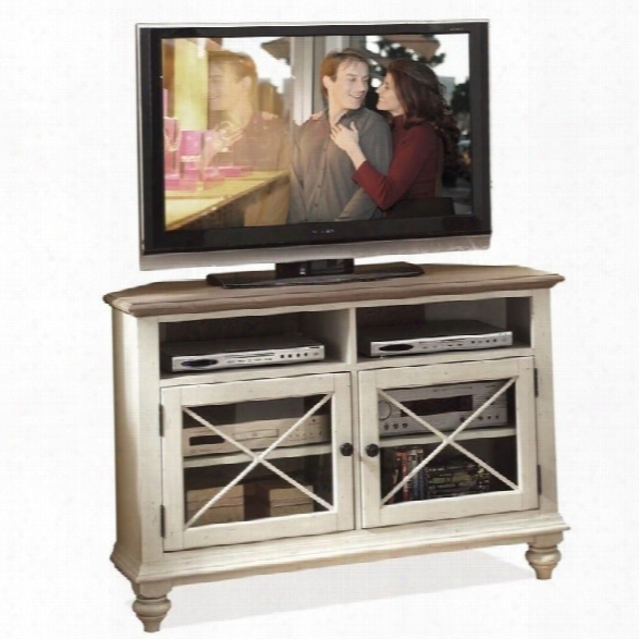 Riverside Furniture Coventry Two Tone Corner Tv Console In Dover White