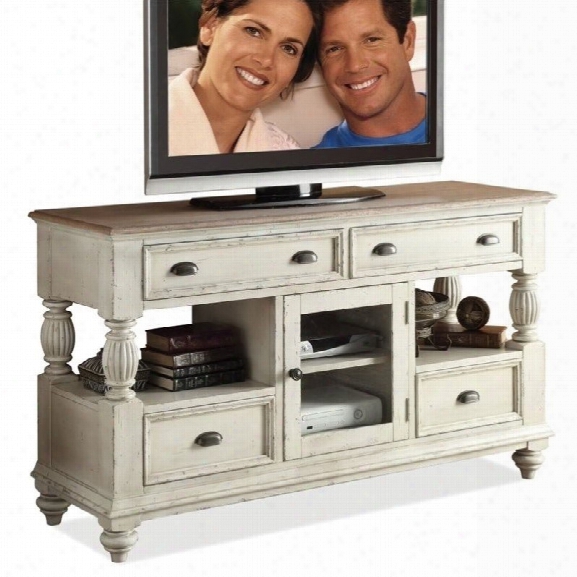 Riverside Furniture Coventry Two Tone Tall Tv Console In Dover White