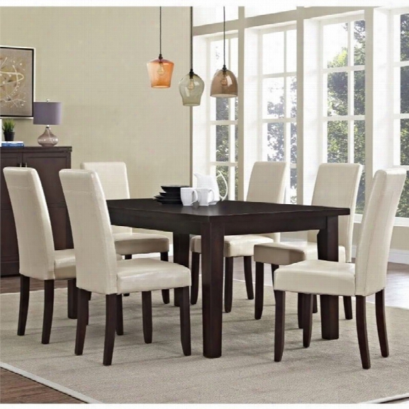 Simpli Home Acadian 7 Piece Dining Set In Cream