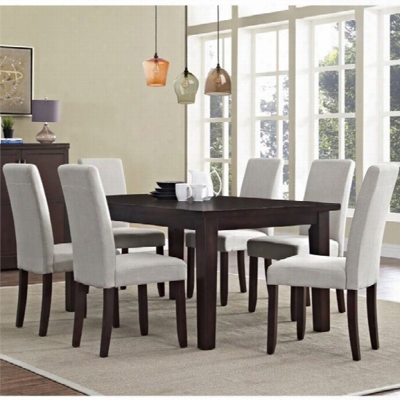 Simpli Home Acadian 7 Piece Dining Set In Natural