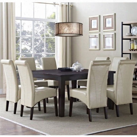 Simpli Home Avalon 9 Piece Dining Set In Cream