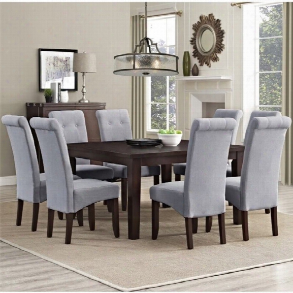 Simpli Home Cosmopolitan 9 Piece Dining Set In Dove Gray