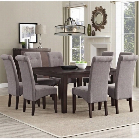 Simpli Home Cosmopolitan 9 Piece Dining Set In Mocha