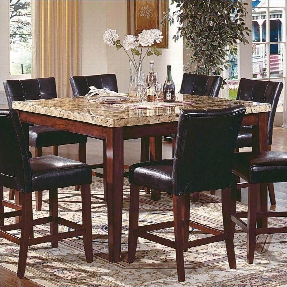 Steve Silver Montibello 7pc Pub Dining Room Set In Cherry