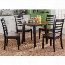 Liberty Furniture Cafe 5 Piece Round Dining Set in Black and Cherry