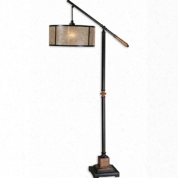 Uttermost Sitka Lantern Metal Floor Lamp In Aged Black