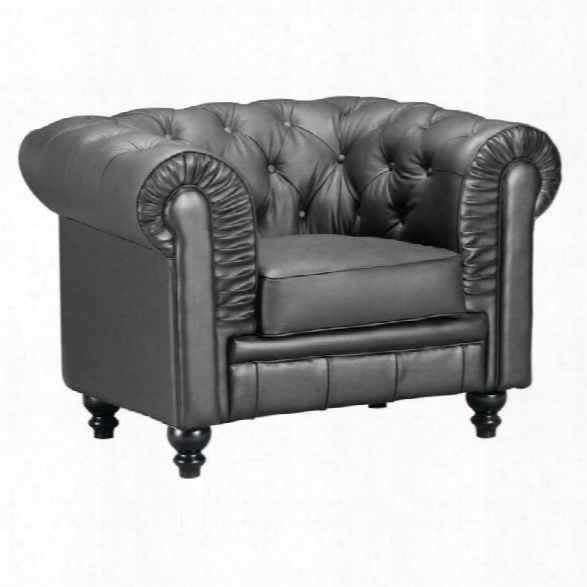 Zuo Aristocrat Leatheer Armchair In Black