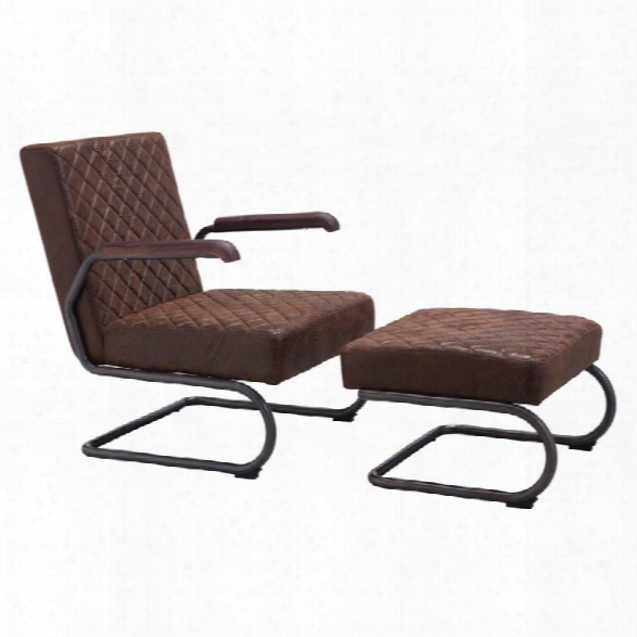 Zuo Father Lounge Chair And Ottoman In Vintage Brown