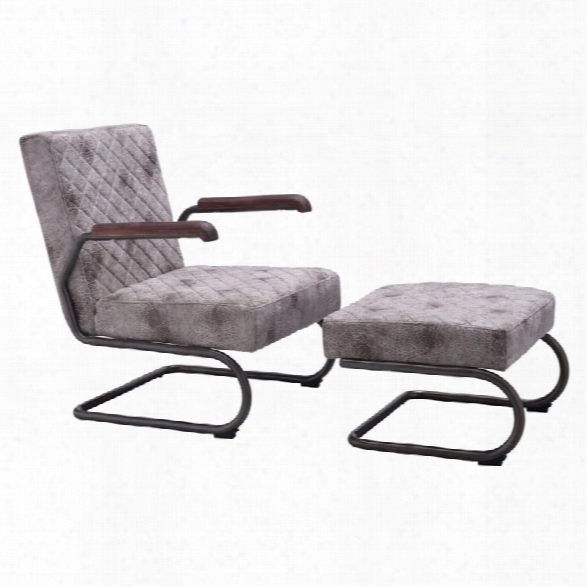 Zuo Father Lounge Chair And Ottoman In Vintage White