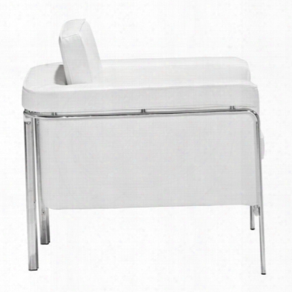 Zuo Singular Modern Faux Leather Club Arm Chair In White