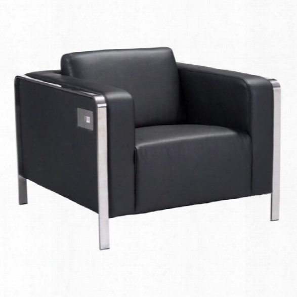 Zuo Thor Faux Leather Armchair In Black