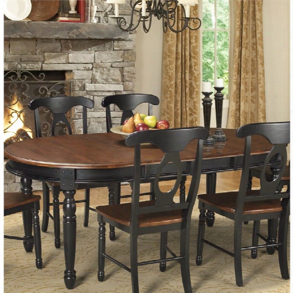 A-america British Isles Oval Extendable Dining Table In Black