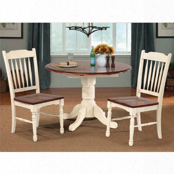 A-america British Isles Round Drop Leaf Dining Table In Buttermilk