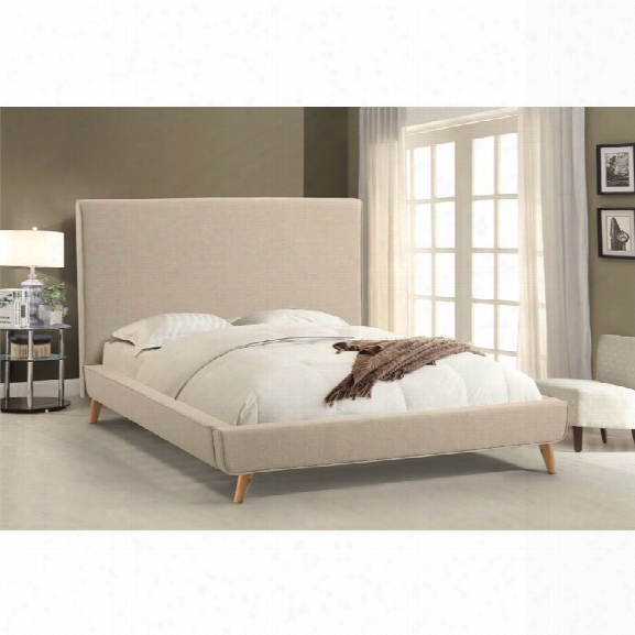 Abbyson Living Eliott King Upholstered Platform Bed In Ivory