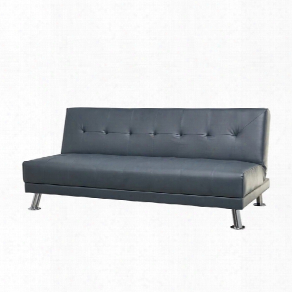 Abbyson Living Sheila Bonded Leather Convertible Sleeper Sofa In Steel Blue