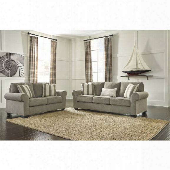 Ashley Baveria 2 Piece Sofa Set In Fog