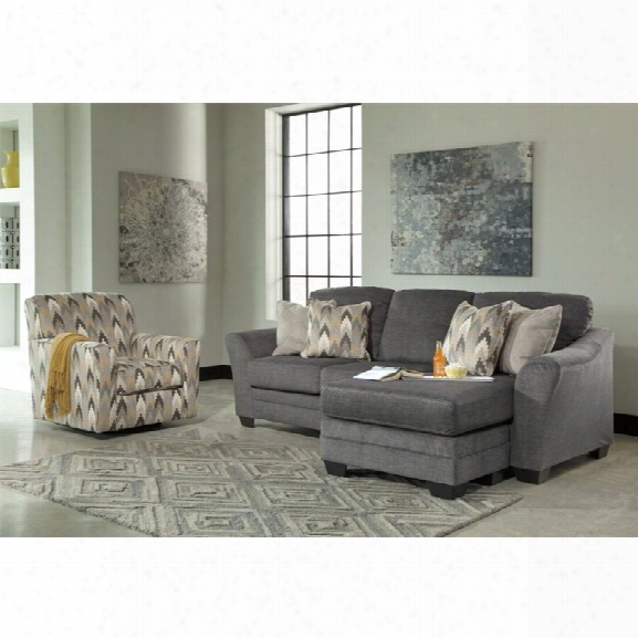 Ashley Braxlin 2 Piece Sofa Set In Charcoal