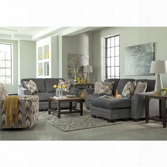 Ashley Braxlin 3 Piece Sofa Set In Charcoal