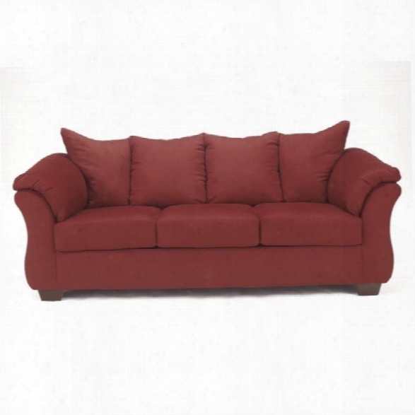 Ashley Darcy Fabric Full Size Sleeper Sofa In Salsa