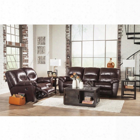 Ashley Kilzer Durablend 2 Piee Sofa Set In Mahogany