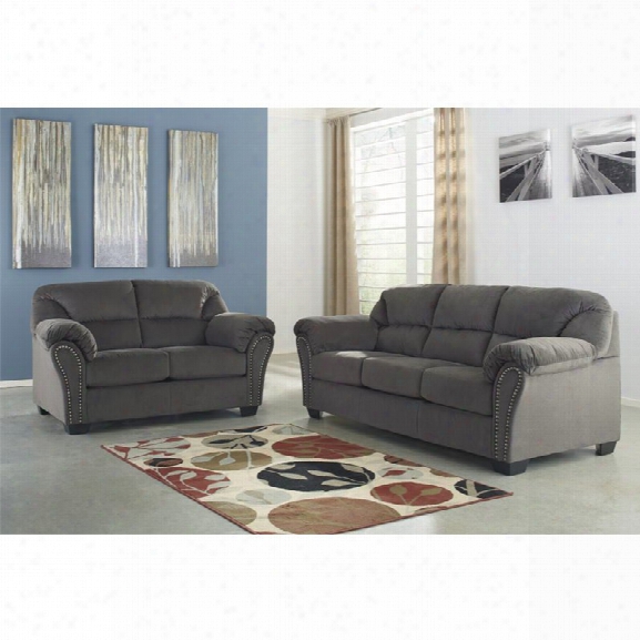 Ashley Kinlock 2 Piece Sofa Set In Charcoal