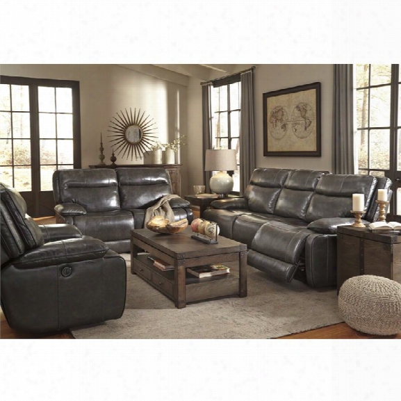 Ashley Palladum 3 Piece Sofa Set In Metal