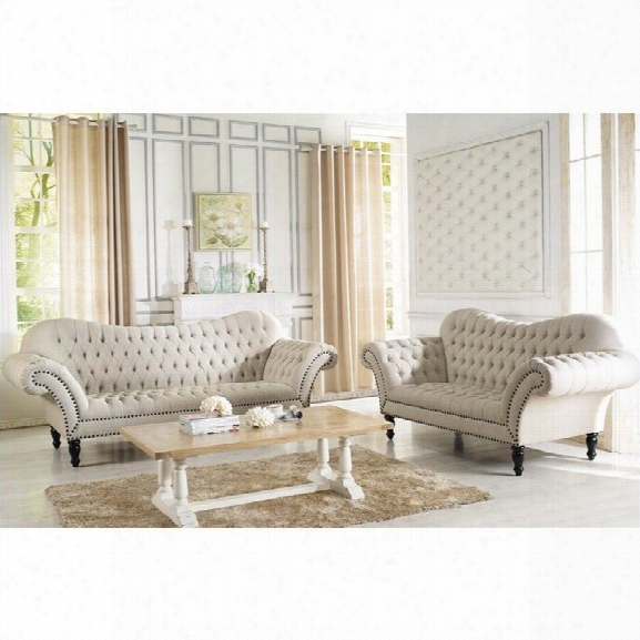 Bostwick Greek  Victorian Sofa Set In Beige