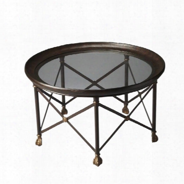 Butler Specialty Richton Metalworks Cocktail Table In Glass And Metal