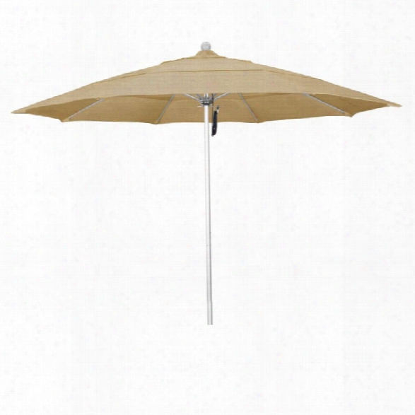 California Umbrella Venture 11' Silver Market Umbrella In Linen