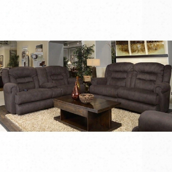 Catnapper Atlas Extra Tall 2 Piece Power Reclining Sofa Set In Sable