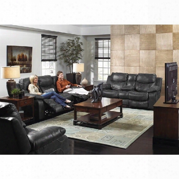 Catnapper Catalina 3 Piece Power Reclining Console Leather Sofa Set