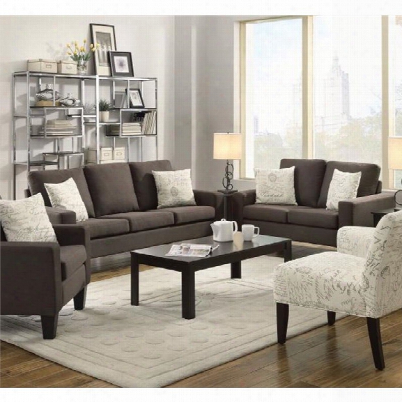 Coaster Bachman 2 Piece Linen Sofa Set In Gray