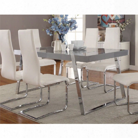 Coaster Dining Table In Glossy Gray