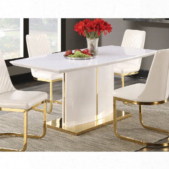 Coaster Dining Table In Glossy White