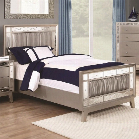 Coaster Leighton Full Mirrored Panel Bed In Mercury