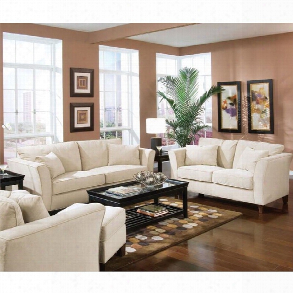 Coaster Park Place 2 Piece Contemporary Flair Tapered Arms Sofa Set