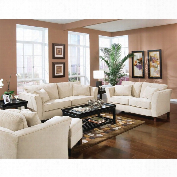 Coaster Park Place 3 Piece Contemporary Flair Tapered Arms Sofa Set