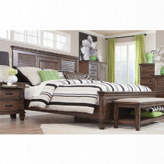 Coaster Queen Panel Bed In Burnished Oak